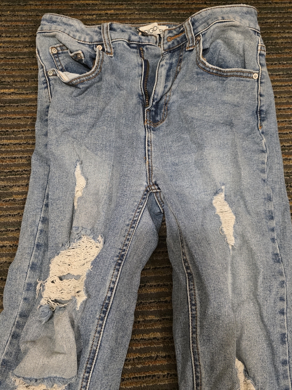 Indigo Rein Light Blue Distressed Relaxed Women’s Jeans